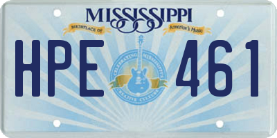MS license plate HPE461