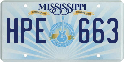 MS license plate HPE663