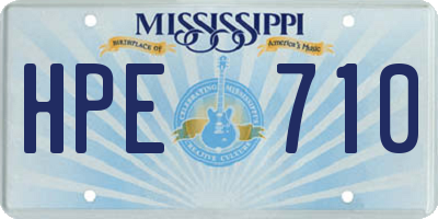 MS license plate HPE710