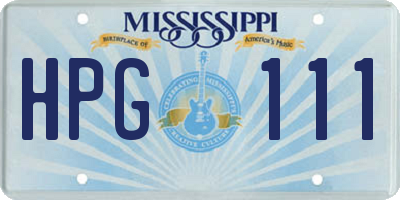 MS license plate HPG111