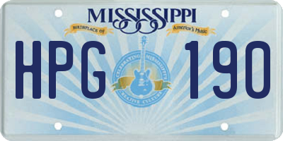 MS license plate HPG190