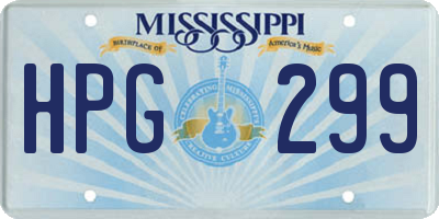 MS license plate HPG299