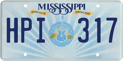 MS license plate HPI317