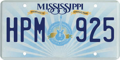 MS license plate HPM925