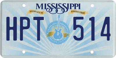 MS license plate HPT514
