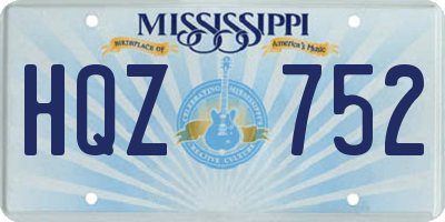 MS license plate HQZ752