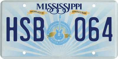 MS license plate HSB064