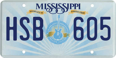 MS license plate HSB605