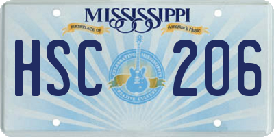 MS license plate HSC206