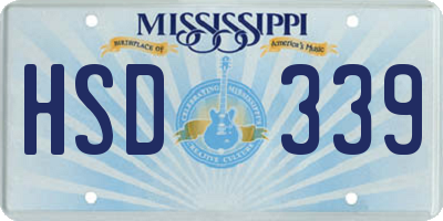 MS license plate HSD339