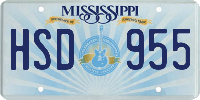 MS license plate HSD955
