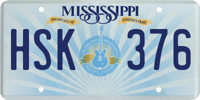 MS license plate HSK376