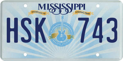 MS license plate HSK743