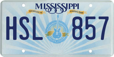 MS license plate HSL857