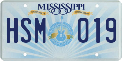 MS license plate HSM019