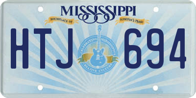 MS license plate HTJ694
