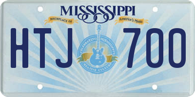 MS license plate HTJ700