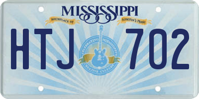 MS license plate HTJ702