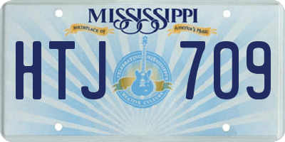 MS license plate HTJ709