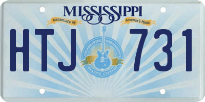 MS license plate HTJ731