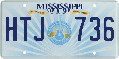 MS license plate HTJ736