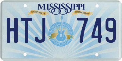 MS license plate HTJ749
