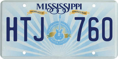 MS license plate HTJ760