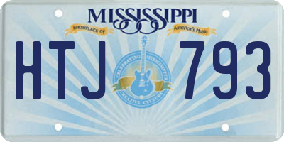 MS license plate HTJ793