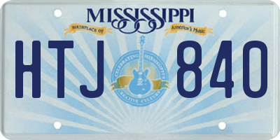 MS license plate HTJ840