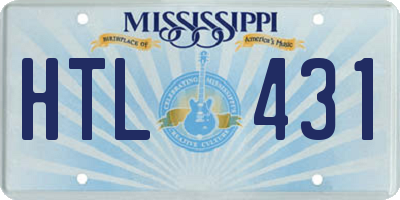 MS license plate HTL431