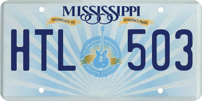MS license plate HTL503