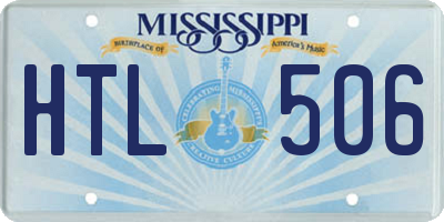 MS license plate HTL506