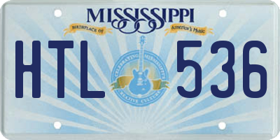 MS license plate HTL536