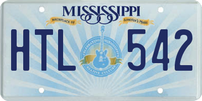 MS license plate HTL542
