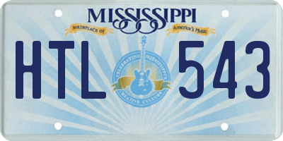 MS license plate HTL543
