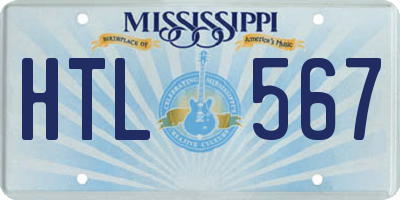 MS license plate HTL567