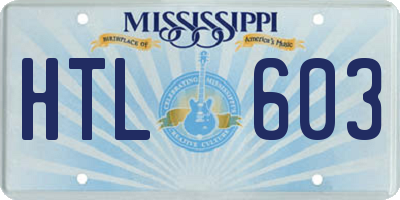 MS license plate HTL603