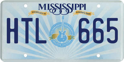 MS license plate HTL665