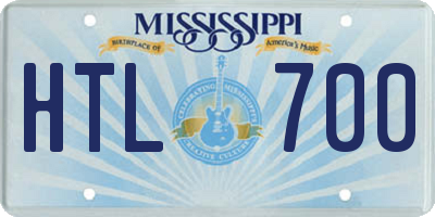 MS license plate HTL700