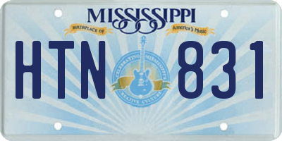 MS license plate HTN831