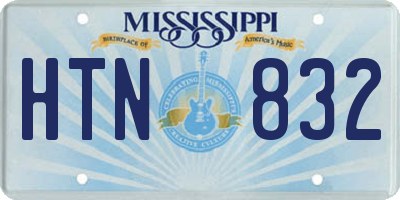 MS license plate HTN832
