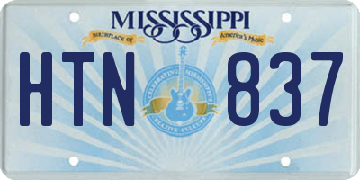 MS license plate HTN837