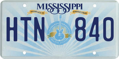 MS license plate HTN840