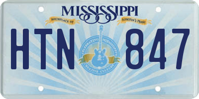 MS license plate HTN847