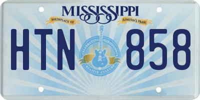 MS license plate HTN858