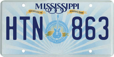 MS license plate HTN863