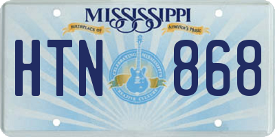 MS license plate HTN868