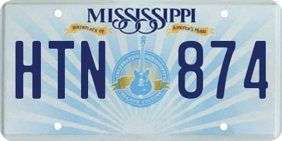 MS license plate HTN874