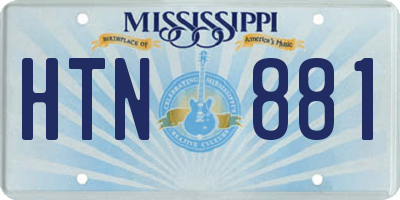 MS license plate HTN881