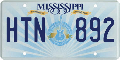 MS license plate HTN892